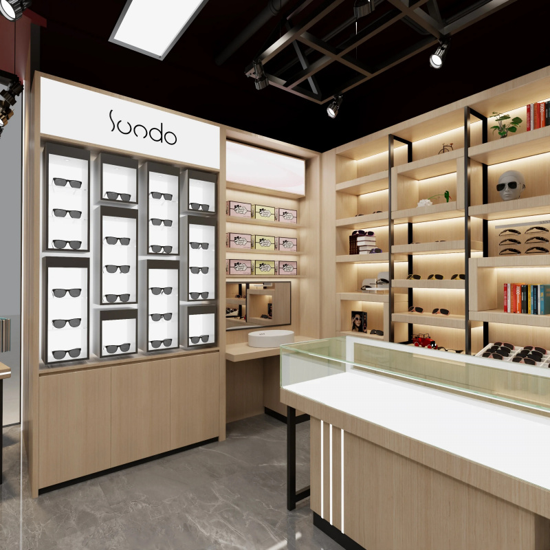 Interior Design Usa - تصميم داخلي مخصص لمتجر النظارات، أثاث