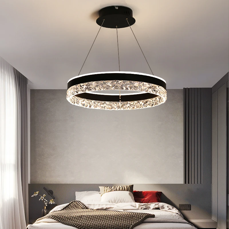 Interior Design Hall - ضوء قلادة LED كريستالي فاخر حديث