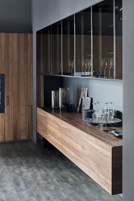 'أفكار خزانة النبيذ ذات التصمي - مراجعة Interior Design Kitchen Ideas وسعره