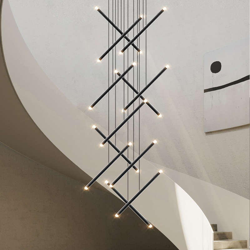 الحديثة الثريا LED درج الثريا  - مراجعة Interior Design Hall وسعره