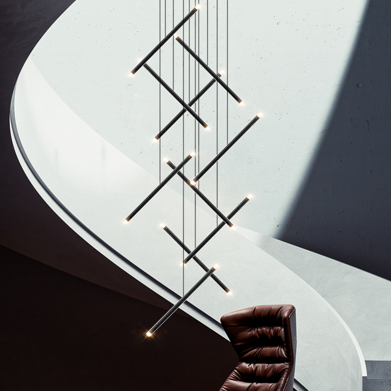 الحديثة الثريا LED درج الثريا  - مراجعة Interior Design Hall وسعره