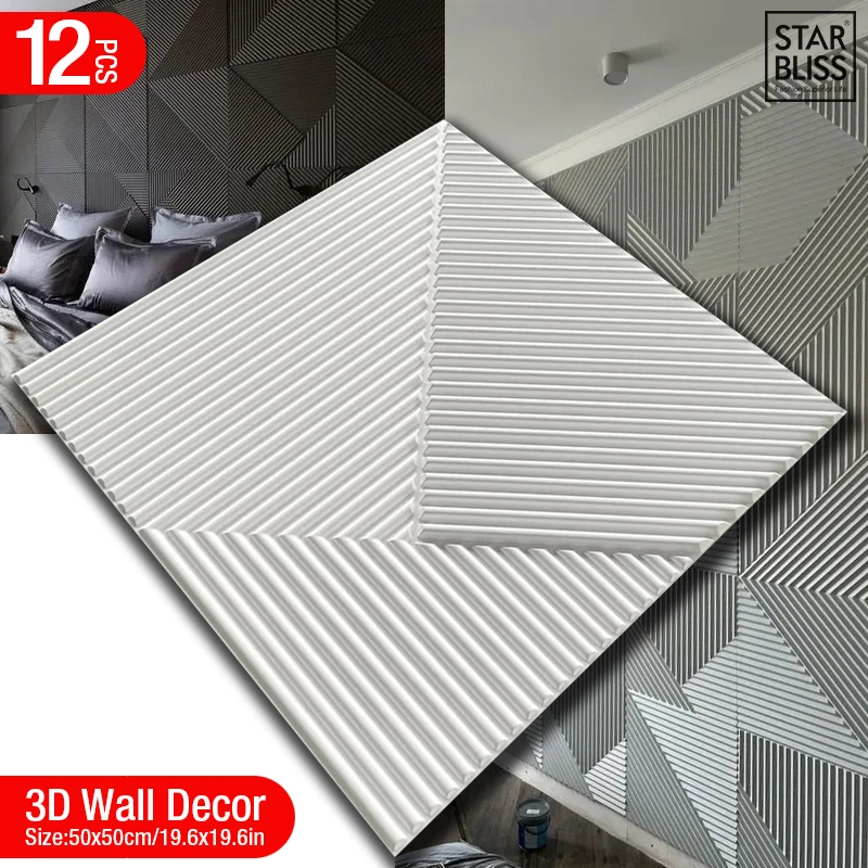 12 قطعة 50 سنتيمتر ثلاثية الأب - مراجعة Wall Panel 3D Texture وسعره
