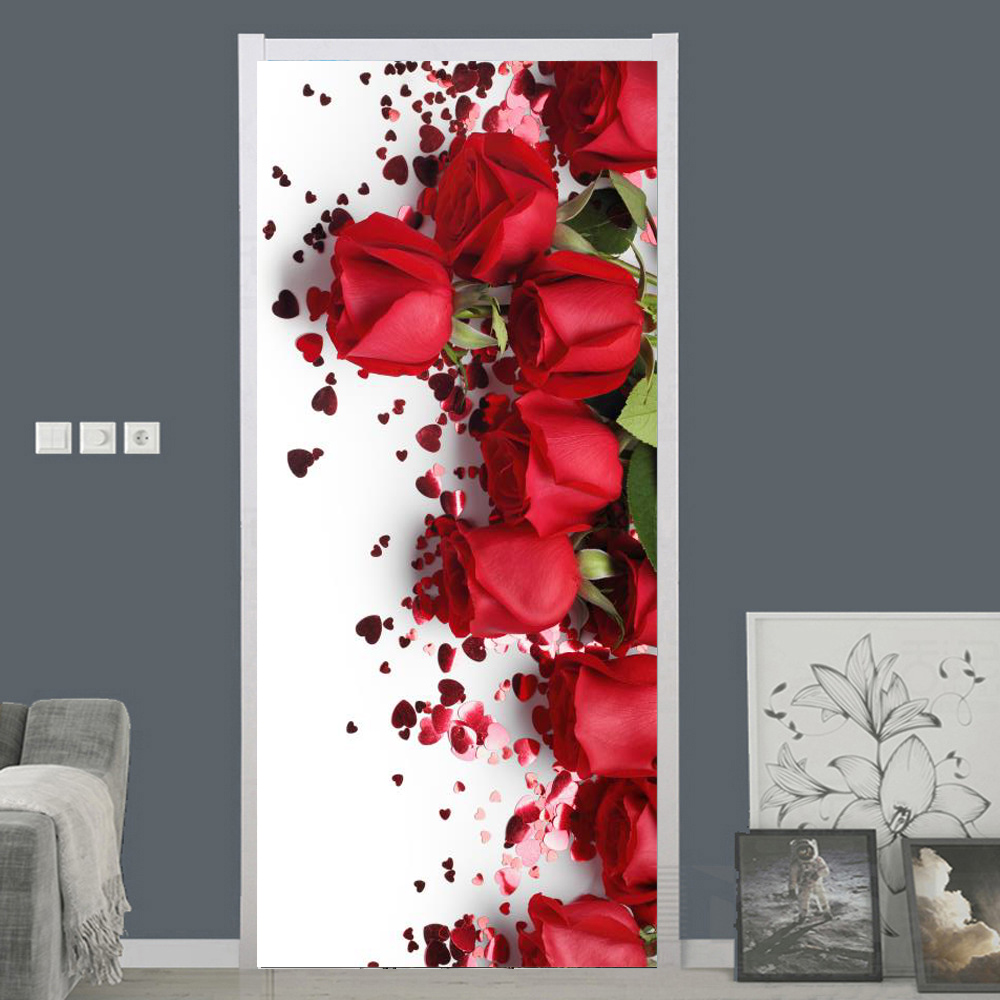 خلفية زهرة الورد الأبيض للباب  - مراجعة Interior Design Home وسعره